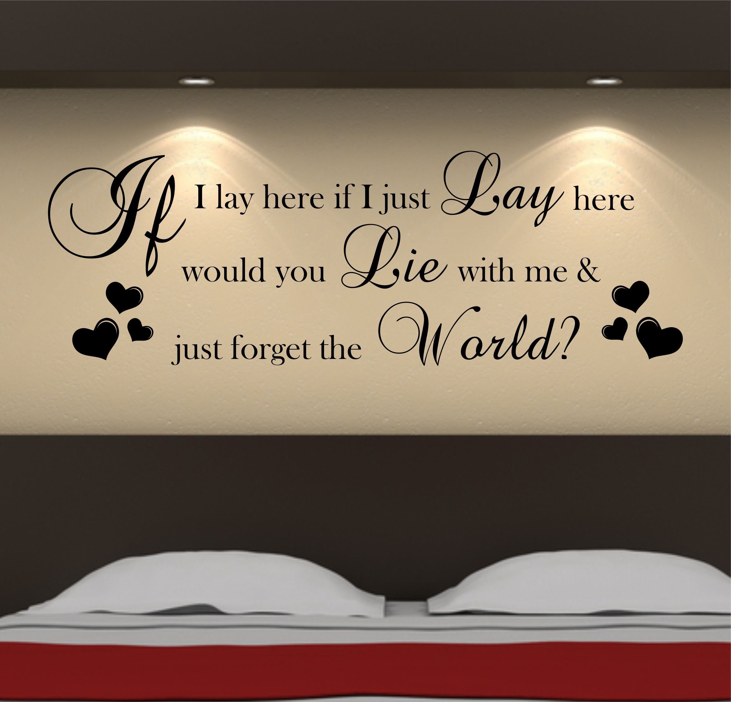 the grafix studio IF I LAY HERE SNOW PATROL Wall Art Sticker 150cm (w) x 54cm (h) B15, Please state colour on purchase otherwise black will be sent