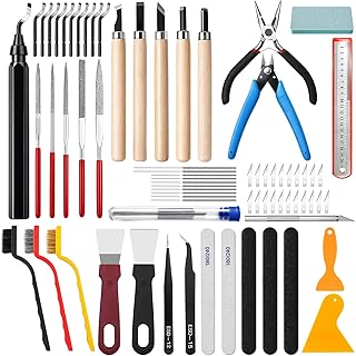 71 Stück 3D Drucker Werkzeug Set, Professionelles Entgrater 3D Druck, 3D Druck Nachbearbeitung Werkzeuge Mit Feilen, Reinigungsnadeln, 3D Drucker Zubehör für Harz, Reinigungs, Polierwerkzeuge