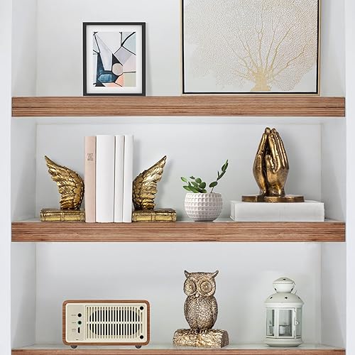 Miniatura 6 de Extremos para libros para estantes, extremos de libro para guardar libros resistentes, sujetalibros decorativos con alas de la suerte para libros