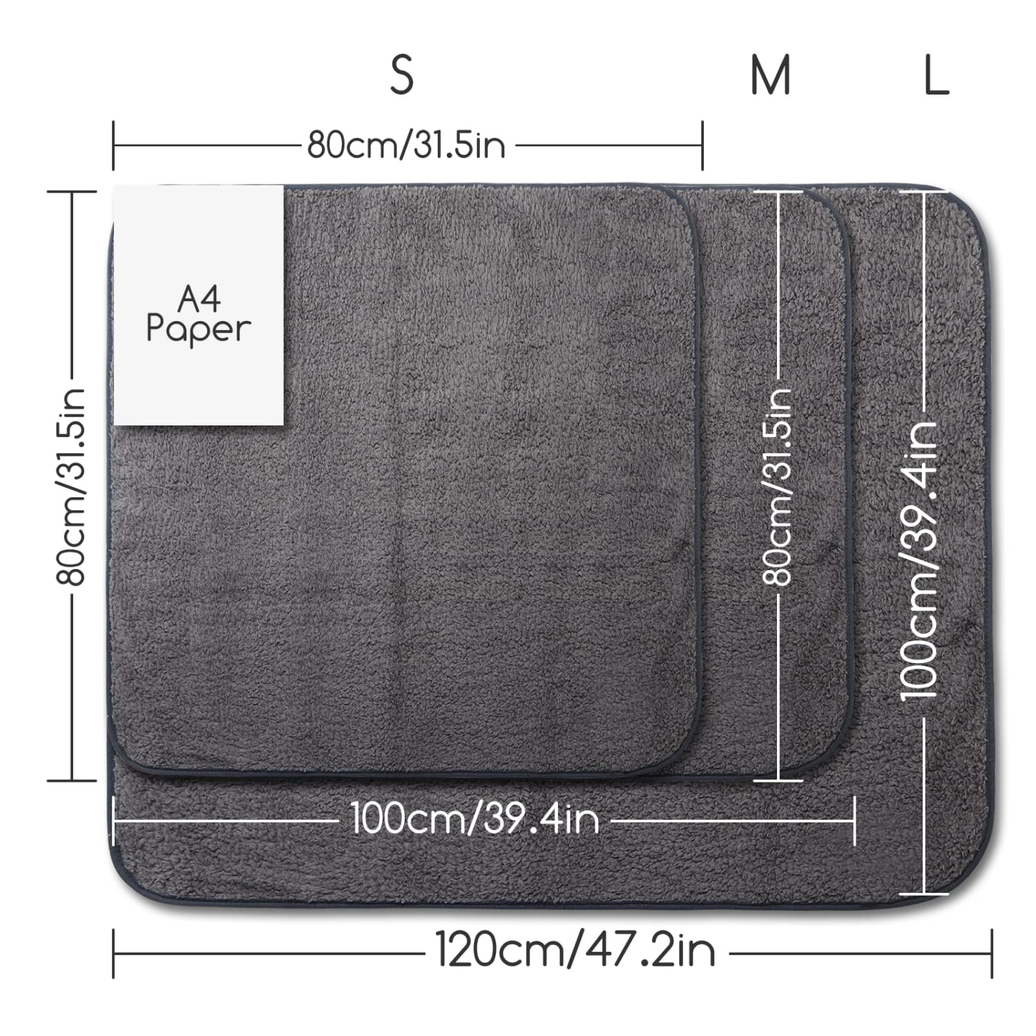Nobleza Morbida Coperta in Pile per Cani e Gatti. Confezione, Color Grigio, Misure 80 * 80cm