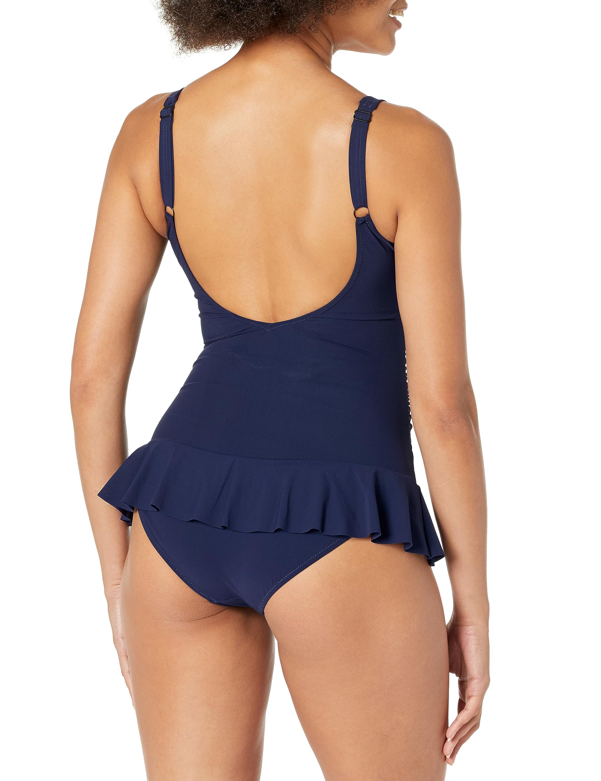 Profile by Gottex Dandy Bow Tie V-Neck Swimdress Traje de baño de una Sola Pieza para Mujer