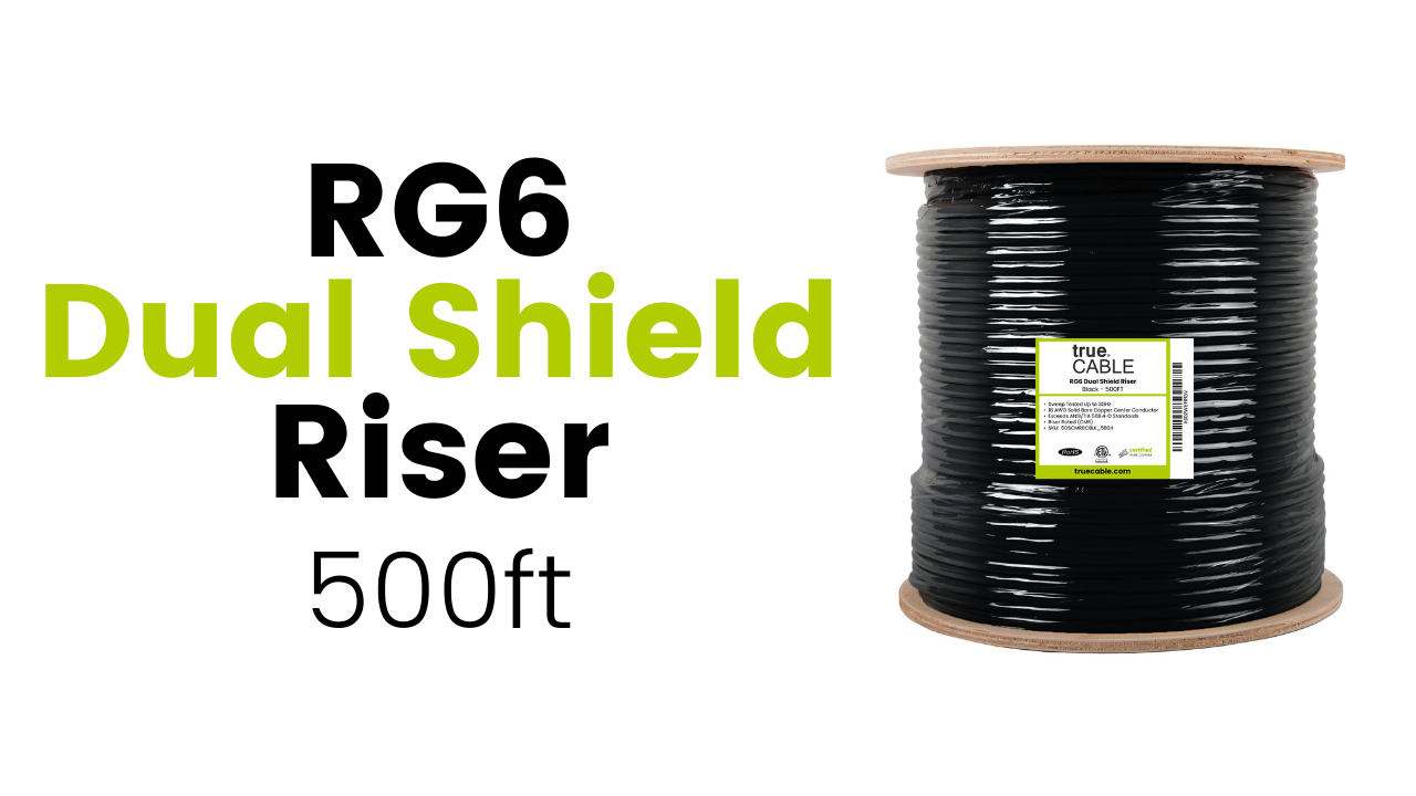 Amazon.com: trueCABLE RG6 Dual Shield Coax, 500ft, Black, Riser
