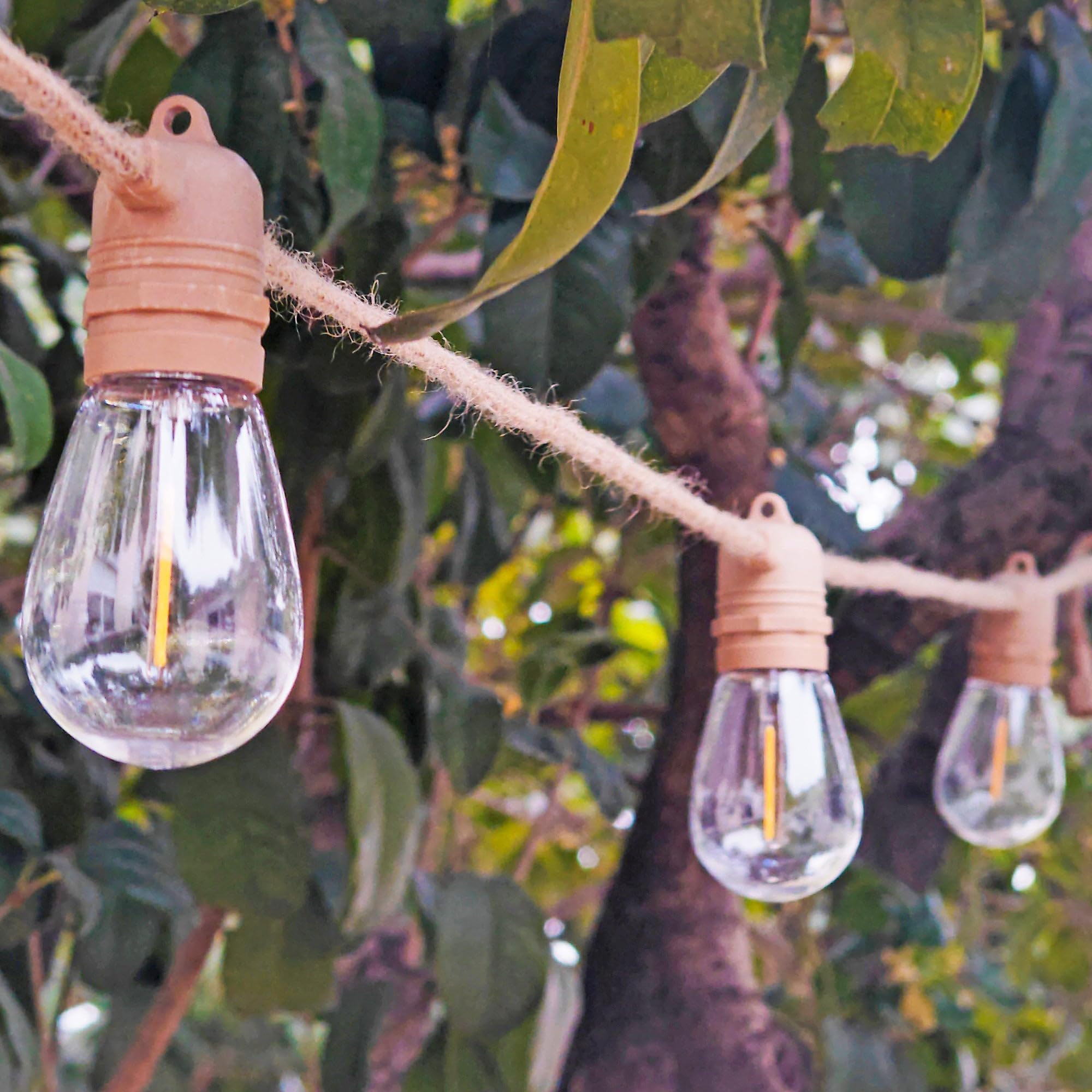 FANTASY CORD SOLAR Solar-Lichterkette mit 20 transparenten LED-Lichtern, warmweiß, 13 m