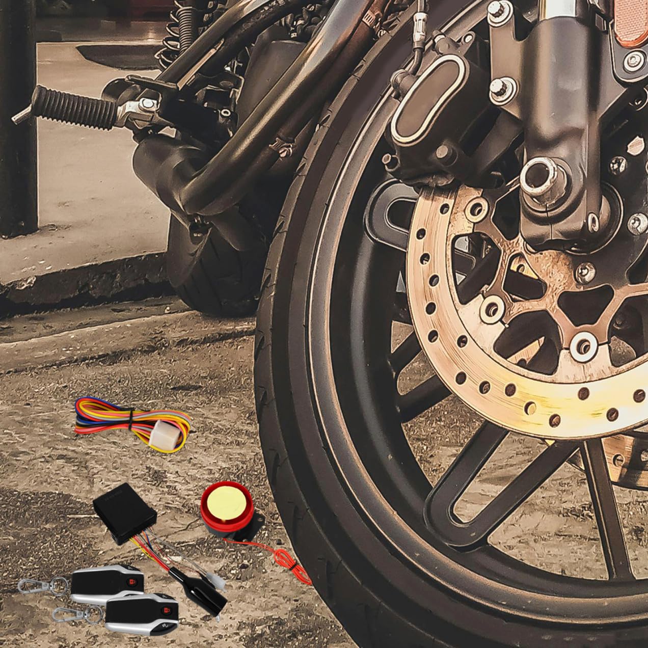 SHINEOFI Kit Allarme per Moto Avviamento Remoto e Blocco Motore Automatico, Dispositivo Antifurto in Plastica con Telecomando per Sicurezza Migliorata