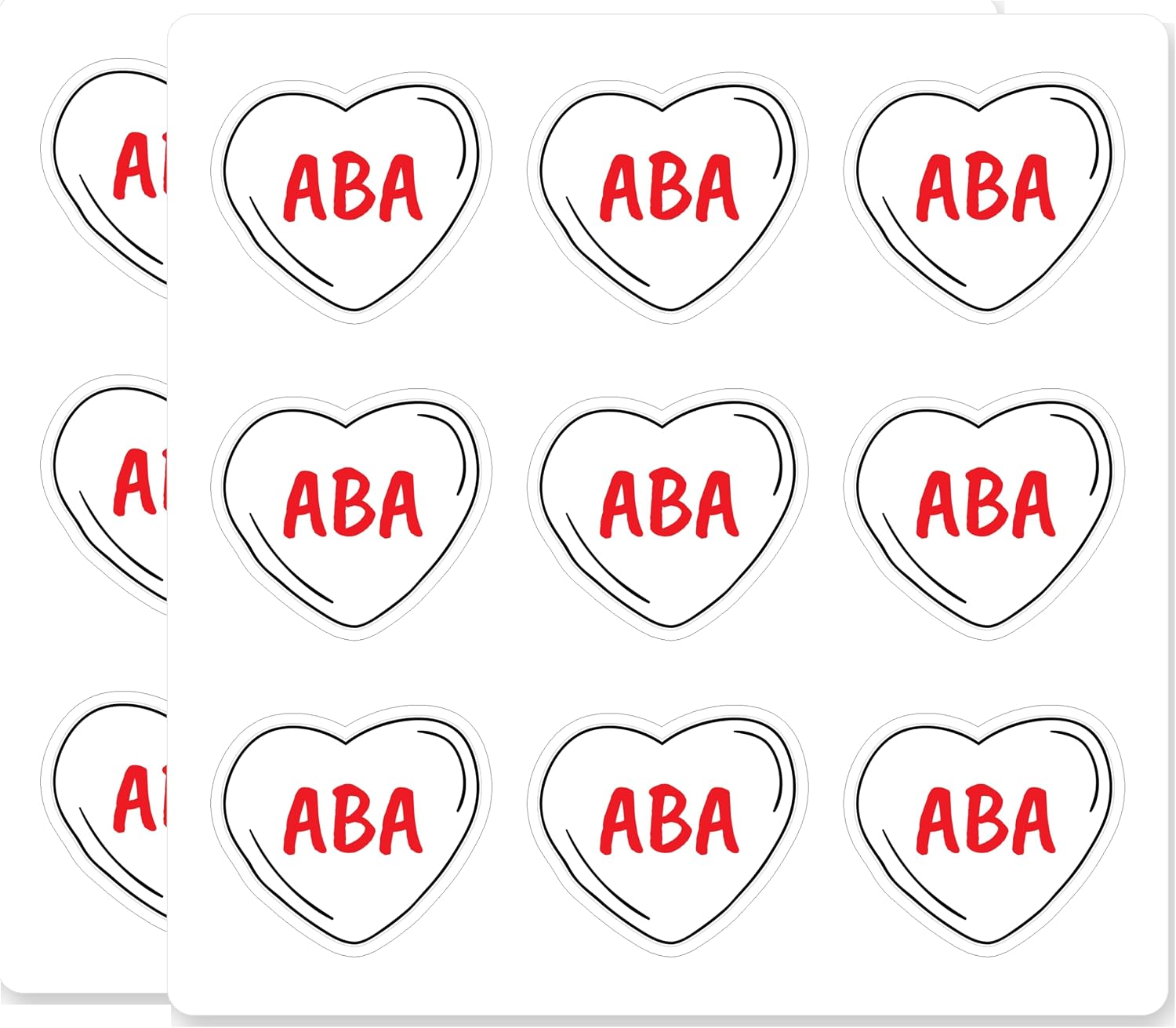 Love Aba Scrapbook Stickers 18 Pack 2 Inch Waterproof Vinyl