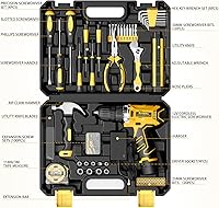 Vista 2 de Sundpey Kit de herramientas para el hogar con taladro – Juego de herramientas de reparación general básica para el hogar con taladro eléctrico