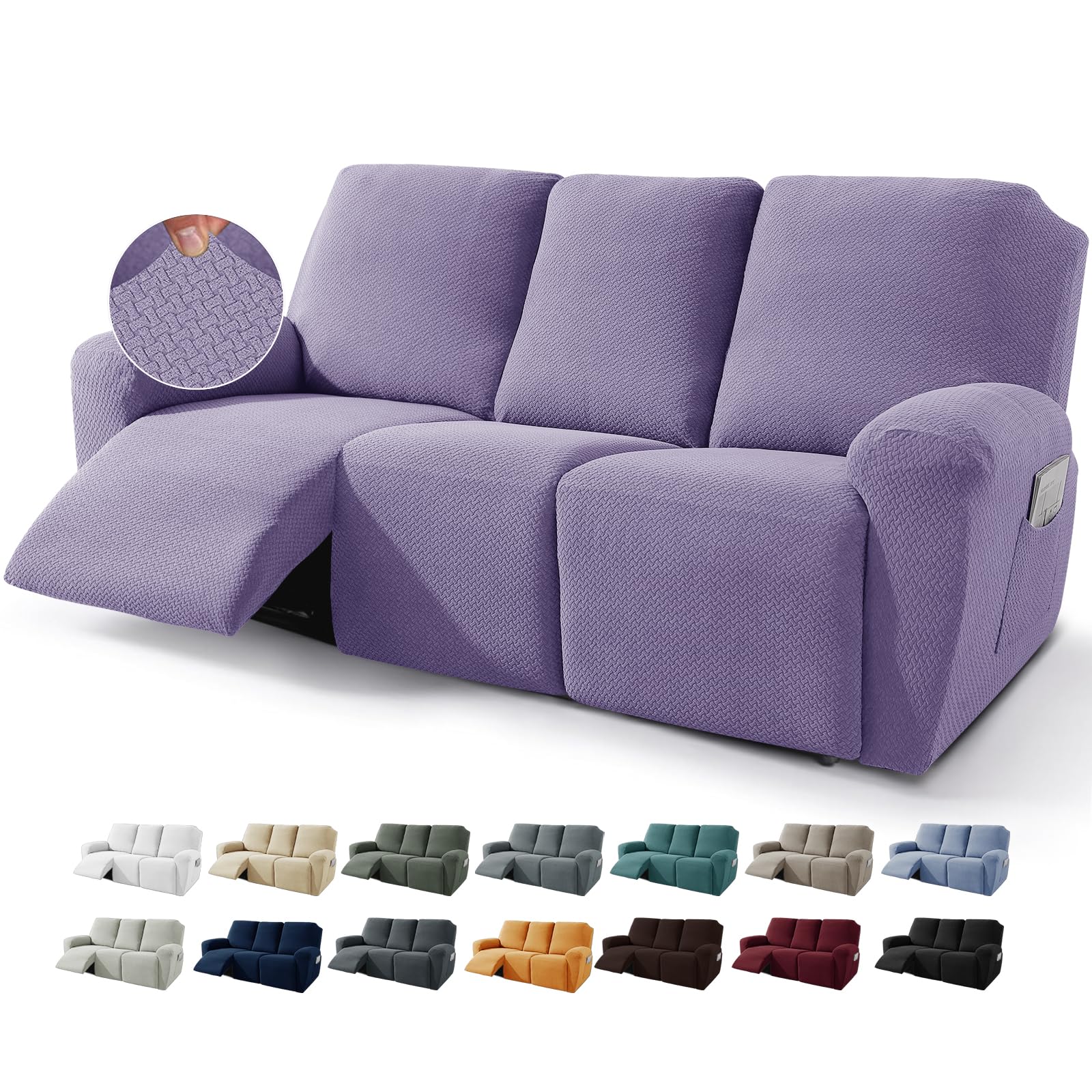 JIVINER Newest Design 8Piece Recliner Sofa Covers Stretch