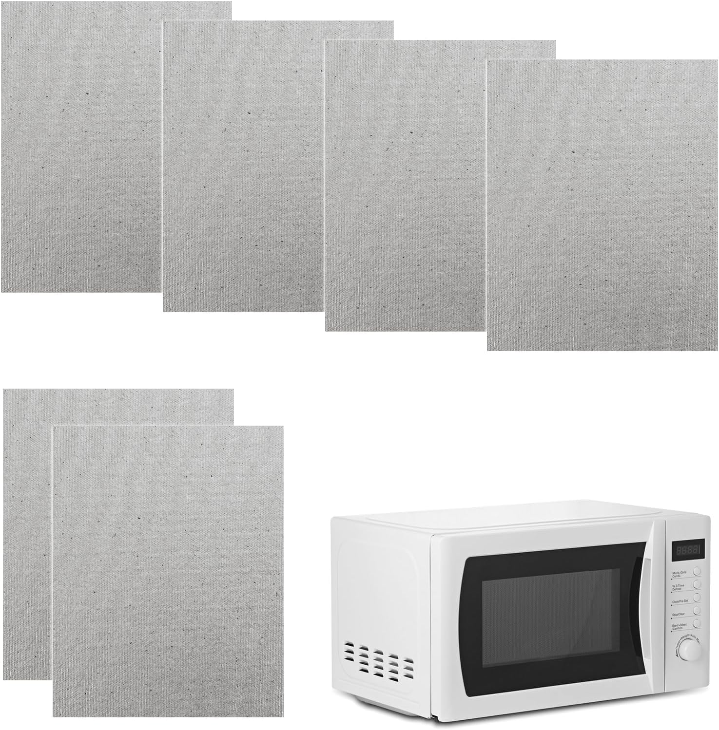 6 Pcs Microwave Oven Waveguide Covers Mica Plates, 5.9x4.7 inch Universal Waveguide Cover Mica