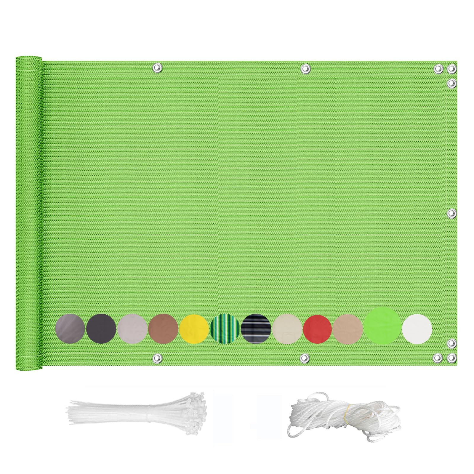 Bâche de balcon verte 90x700 cm pour sécuriser la terrasse
