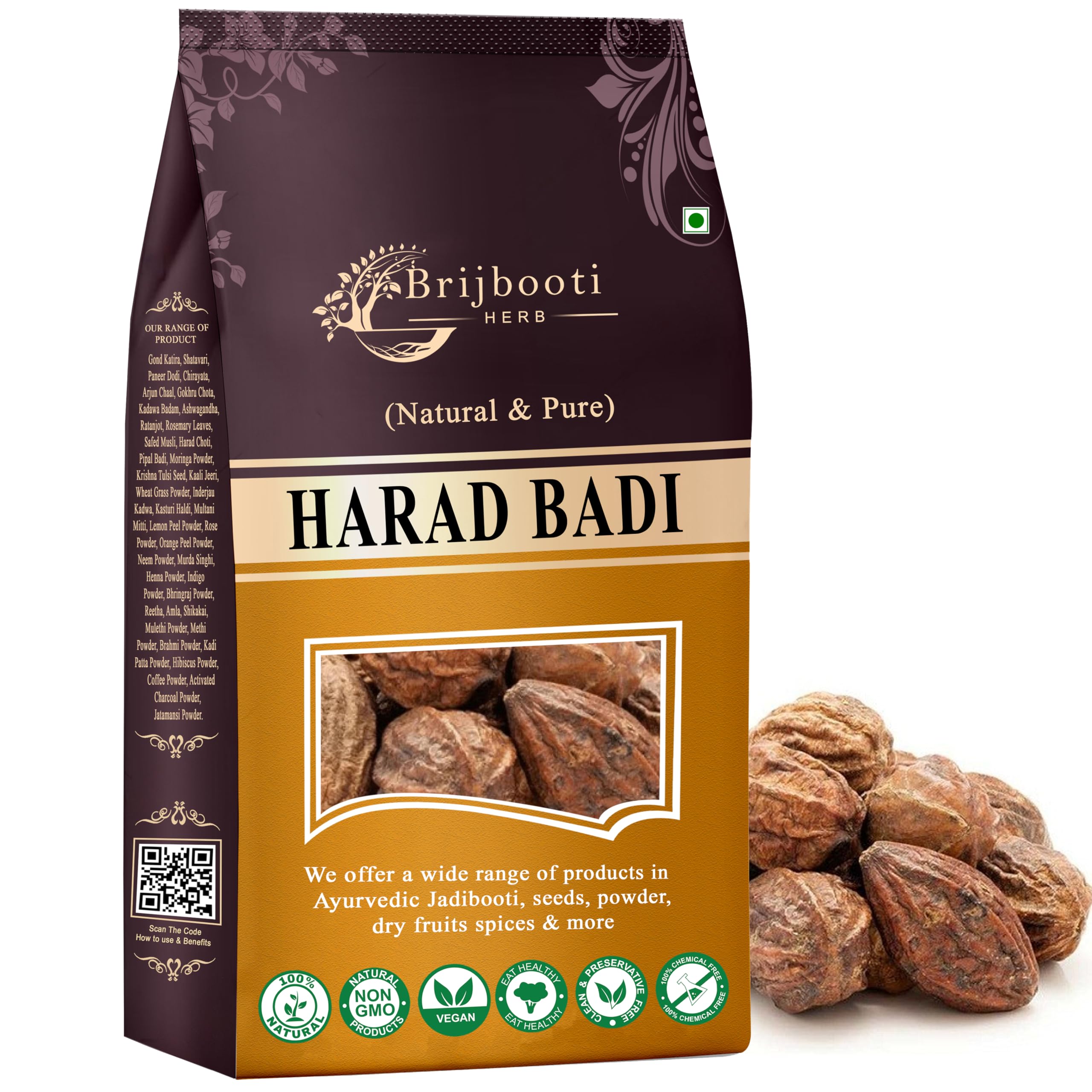 BIRJU MAHAVIR 400 GR Harad Badi - Yellow Terminalia Chebula, Natural (BMPL-324)