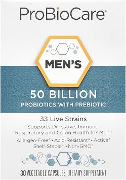 Probiotic for Men - 50 Billion CFUs - Supports Digestive Health 30 Vegetable Capsules