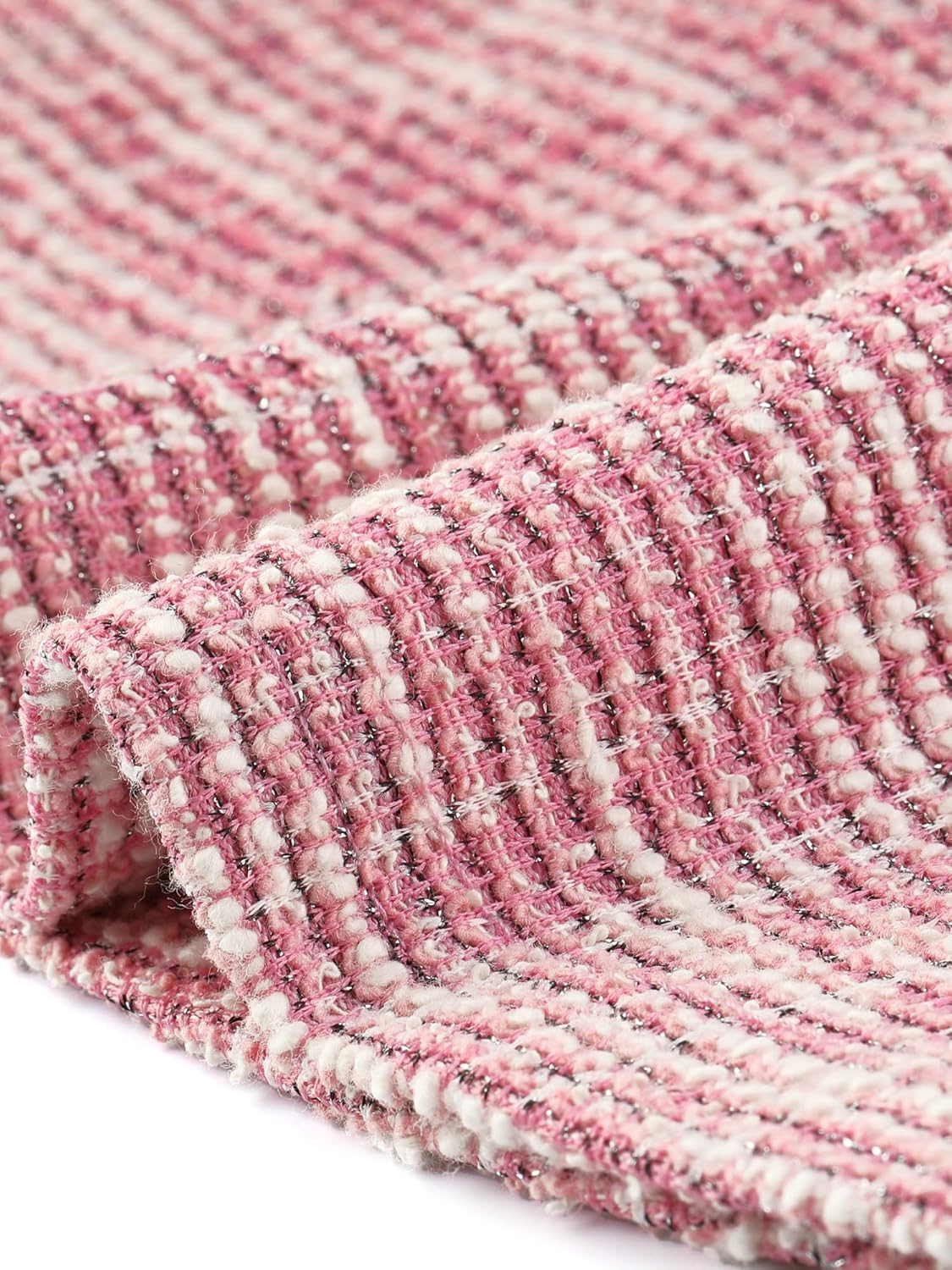 Allegra K Plaid Tweed Dress for Women's 2025 Fall Round Neck Cap Sleeve A-Line Vintage Pleated Dresses - Image 5