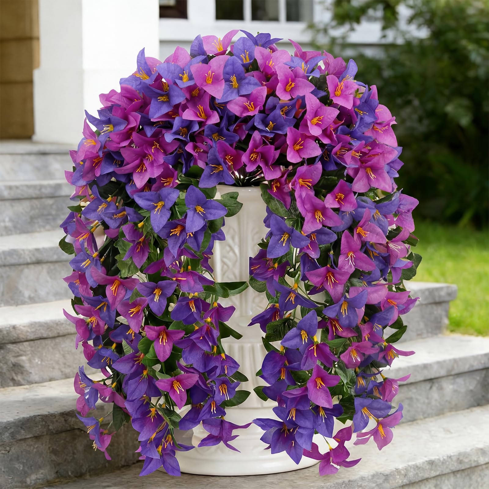 Homcomodar Künstliche Bougainvillea-Reben Künstliche Blumen für den Außenbereich Innenbereich Hochzeit Wand Badezimmer Dekoration