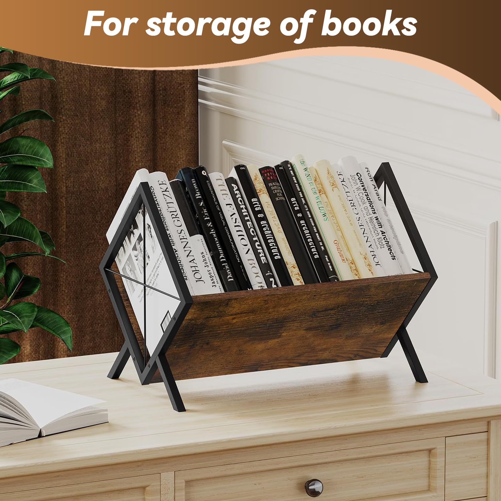 Contenitore per dischi in vinile, 1 ripiano in legno con divisorio regolabile, libro e piastra in vinile, supporto per dischi in vinile, organizzatore per CD, album, riviste, libri