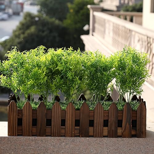 Miniatura 7 de Plantas artificiales de espárragos, vegetación de plástico de hoja perenne, arbustos sintéticos, regalo de bricolaje para decoración del hogar,