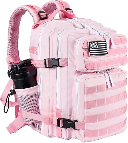LHI Mochila militar táctica para hombres y mujeres, 25L35L, paquete de asalto militar, mochila pequeña con soporte para botella