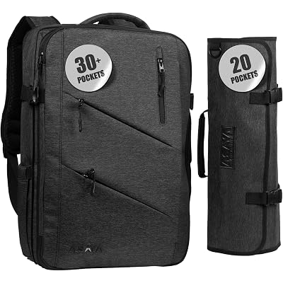 Asaya Chef Knife Backpack with 20-Pocket Knife Roll Bag - Over 30 Storage Pockets Chef Bag, Professional Backpack for Chefs and Culinary Students – Knives Not Included (Black)