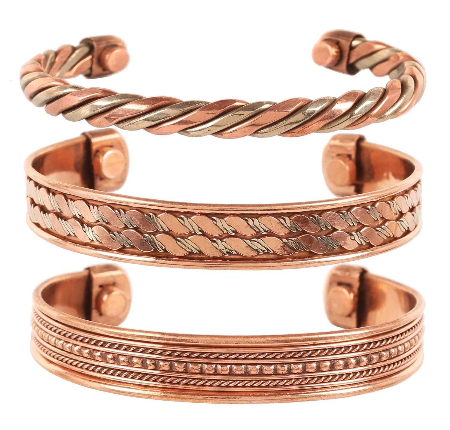 Touchstone Copper Bracelet Tibetan Style. Hand Forged with Solid and High Gauge Copper Jewelry Cuff for Women Men. Combo o... - Review, Price and Buying Guide