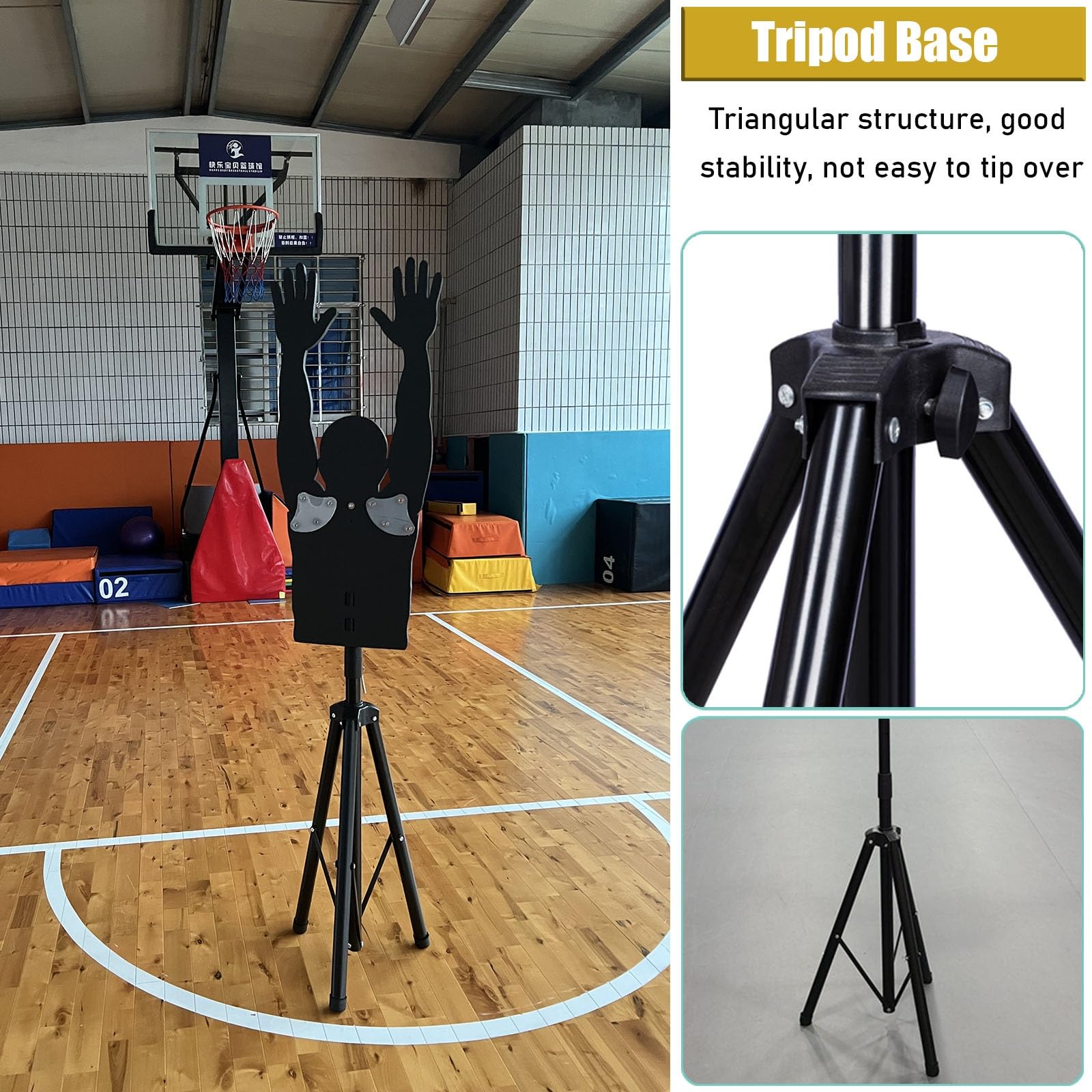Manichino Difensivo per Basket 2 Pz Manichino Di Allenamento Per Tiro Da Basket Regolabile In Altezza, Difensore Hands-Up - Bracci Regolabili, Portatile Allenatore Di Dribbling, Regali Per Marito / Fi