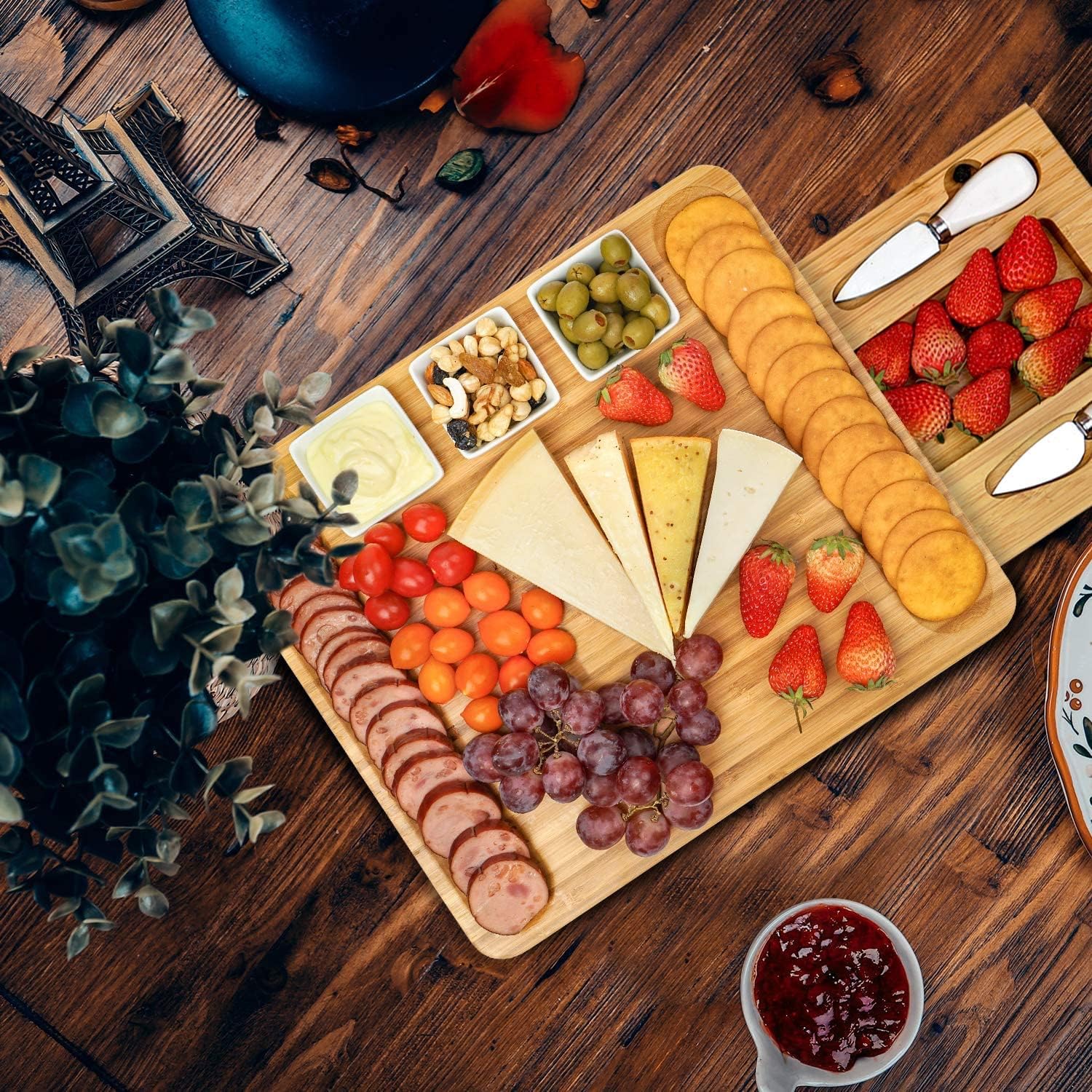 Best Deal Cheap 🛒 Cheese Board and Knife Set, Bamboo Charcuterie Boards Large Extra Meat Charcuttery Platter Serving Tray for Housewarming Thanksgiving Personalized Holiday Christmas Birthday Wedding Party Gifts Ideas Top Rated Cheese Board and Knife Set, Bamboo Charcuterie Boards Large Extra Meat Charcuttery Platter Serving Tray for Housewarming Thanksgiving Personalized Holiday Christmas Birthday Wedding Party Gifts Ideas