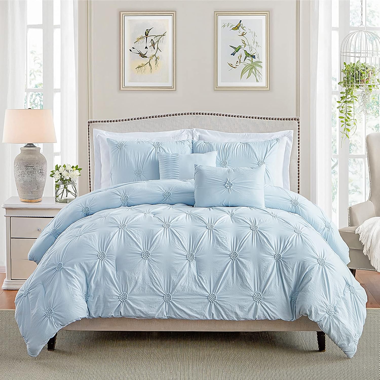 Gеt Dіѕсоunt 70% Prісе Swift Home Bedding Comforter Sets, Luxury and Lightweight 3-Piece Ruched 3D Floral Pintuck Comforter Sets, Machine Washable - Baby Blue, King/ Cal King Gеt Sресіаl Prісе Swift Home Bedding Comforter Sets, Luxury and Lightweight 3-Piece Ruched 3D Floral Pintuck Comforter Sets, Machine Washable - Baby Blue, King/ Cal King