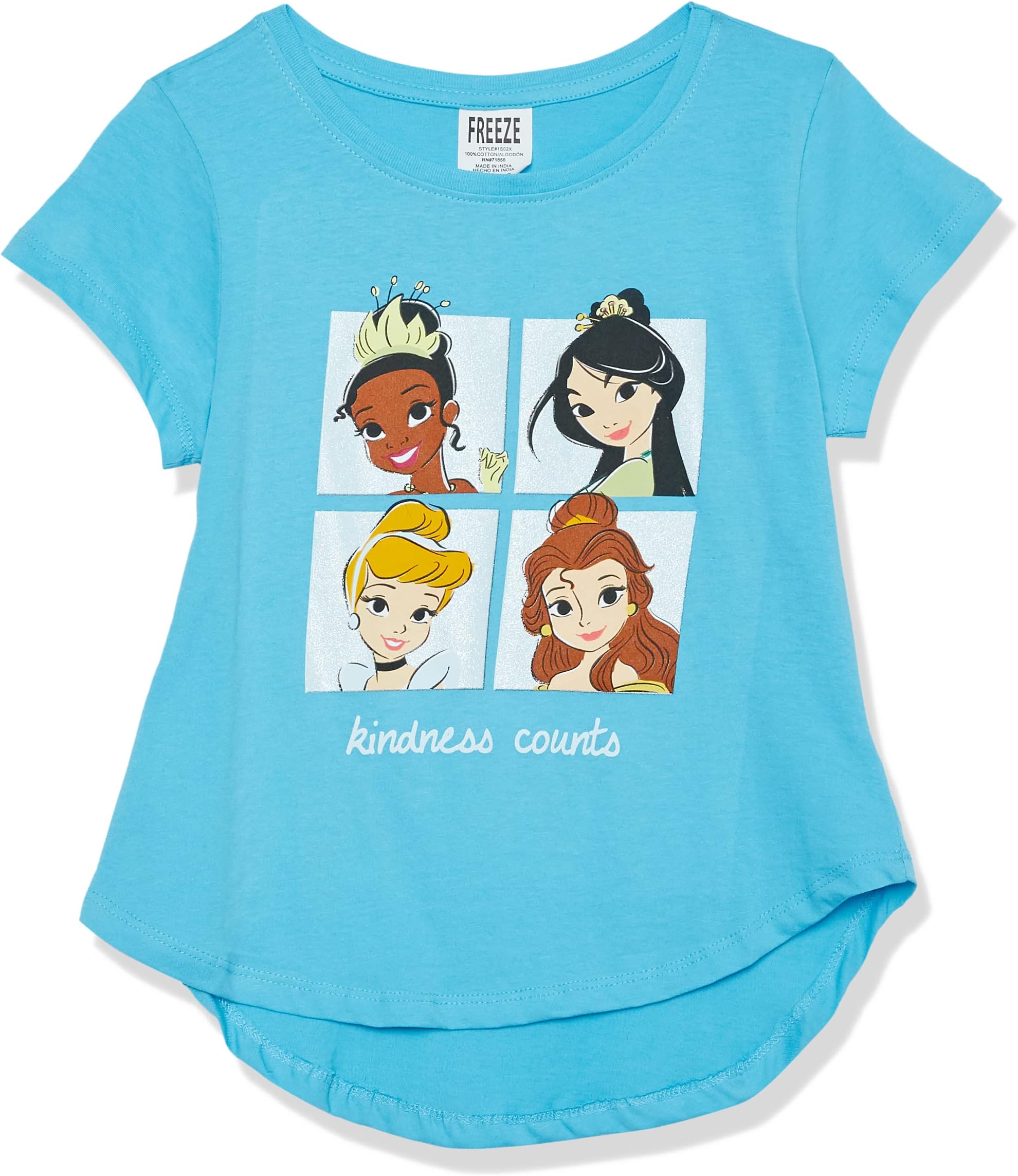 Princess Girls T-Shirt-Cinderella, Belle, Tiana