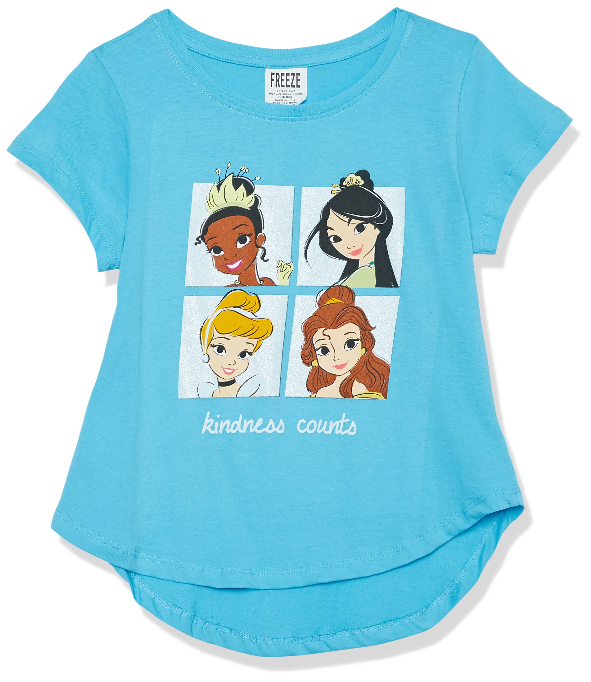 disneyPrincess Girls T-Shirt-Cinderella, Belle, Tiana