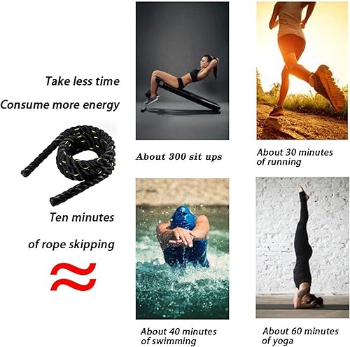 Miniatura 3 de TONYKO Cuerda de saltar pesada para hombres y mujeres, entrenamiento de cuerpo total, entrenamiento de potencia, mejora el fortalecimiento muscular