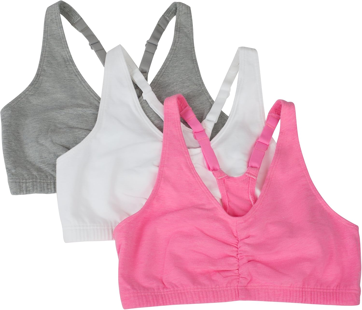 Fruit of the Loom Womens 3 Pack Shirred Front Sports Bra Amazon.ca