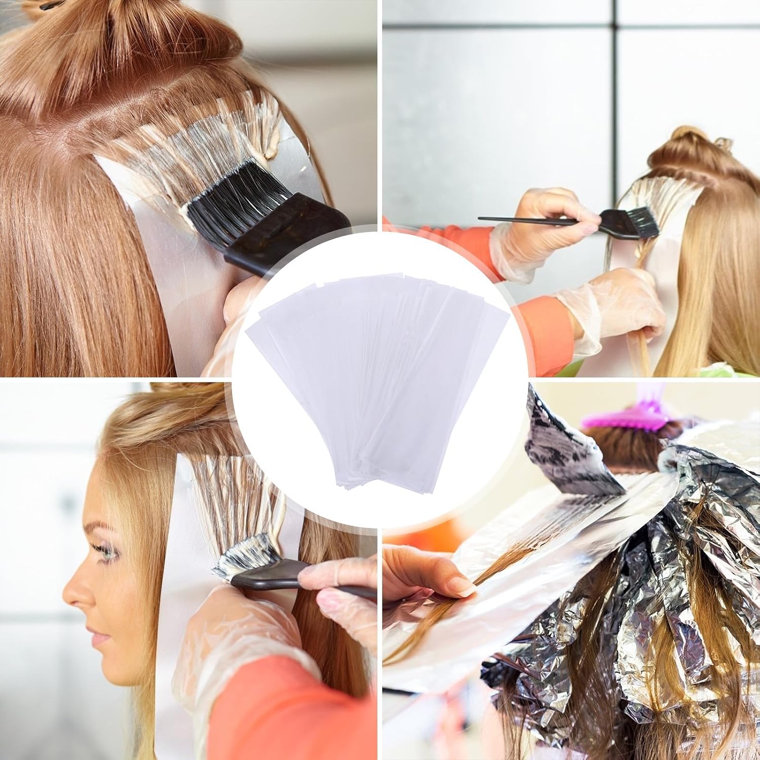 200 Sheets Hair Coloring PE White Dyeing Wraps for Highlights