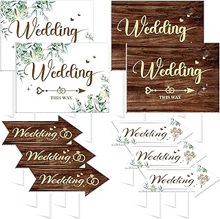 10 Pcs Wedding Direction Signs Sage Green Wedding This Way Directional D...