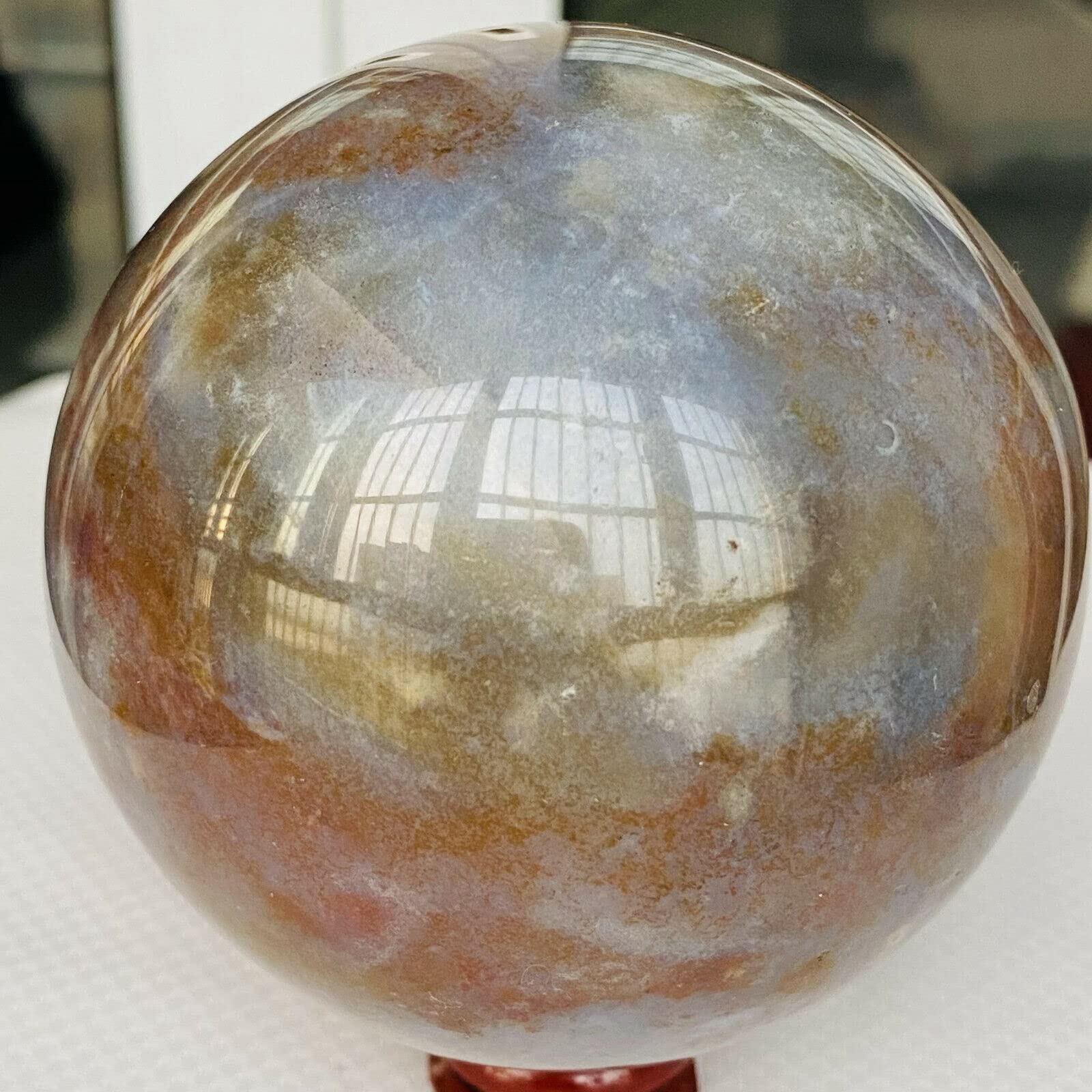 Decorazione in Cristallo 800 g Sfera di Quarzo Diaspro Naturale dell'Oceano Sfera di Cristallo miracolosa Collezioni di casa