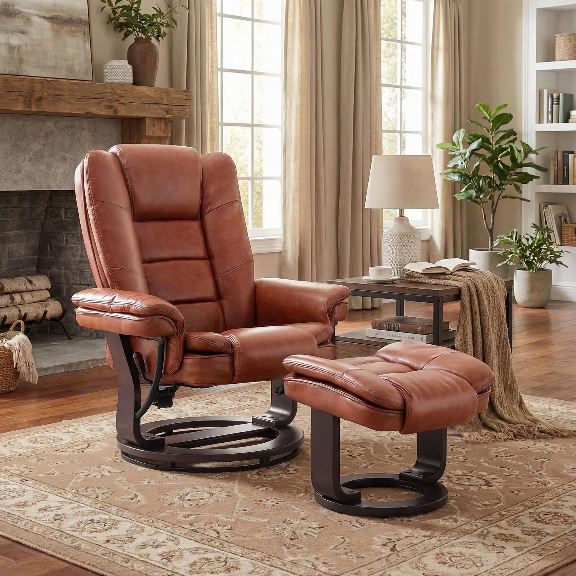 Amazon.com: Swivel Recliner Chair with Ottoman Reclining Lounge