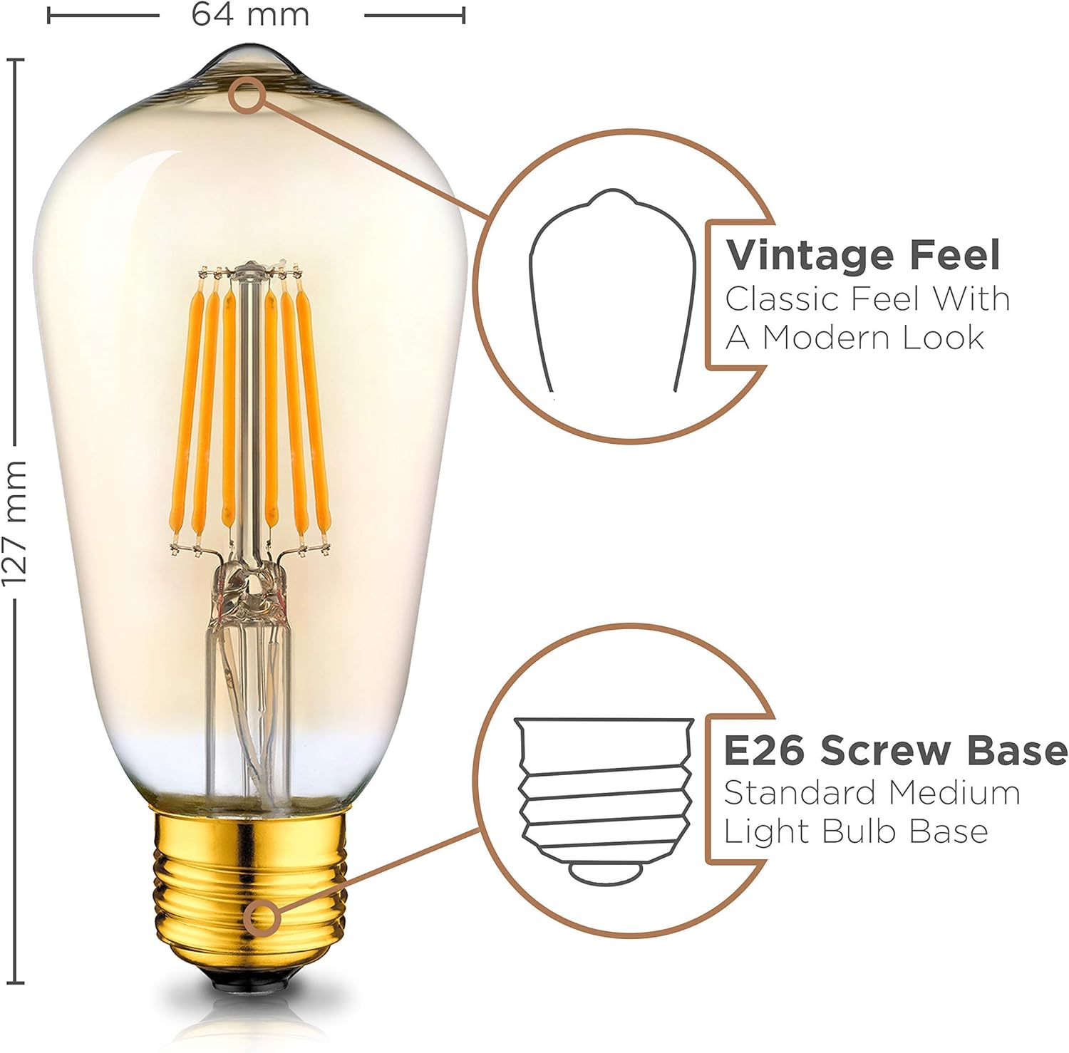 Exclusive Discount 🔥 Hudson Vintage LED Edison 4W Light Bulbs (4 Pack) - 2200K Dimmable Warm Lightbulbs (40W Equivalent) - E26/27 Base Amber Gold Tint Glass Light Bulbs - ST58 Style Decorative Light Bulb Set Exclusive Discount 90% Price Hudson Vintage LED Edison 4W Light Bulbs (4 Pack) - 2200K Dimmable Warm Lightbulbs (40W Equivalent) - E26/27 Base Amber Gold Tint Glass Light Bulbs - ST58 Style Decorative Light Bulb Set