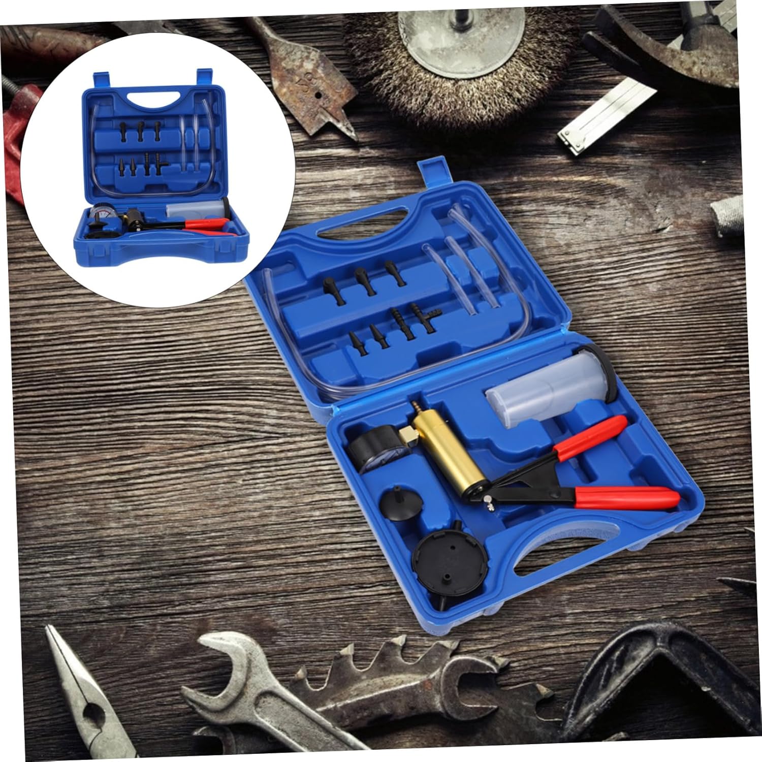 STOBAZA Manual Vacuum Pump Brake Bleeder Kit Automotive Brake Fluid Replacement Tool Compatible Most Vehicles Easy to Use for DIY Mechanics