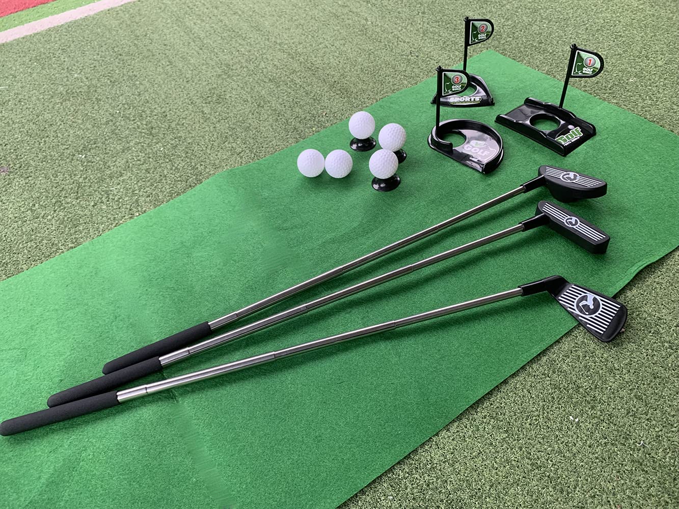 Ssccgym Sports Game Scalable Portable Golf Pro Set Toy with Bag for Kids Clubs Flags Practice Balls Upgraded Junior Golf Training Set