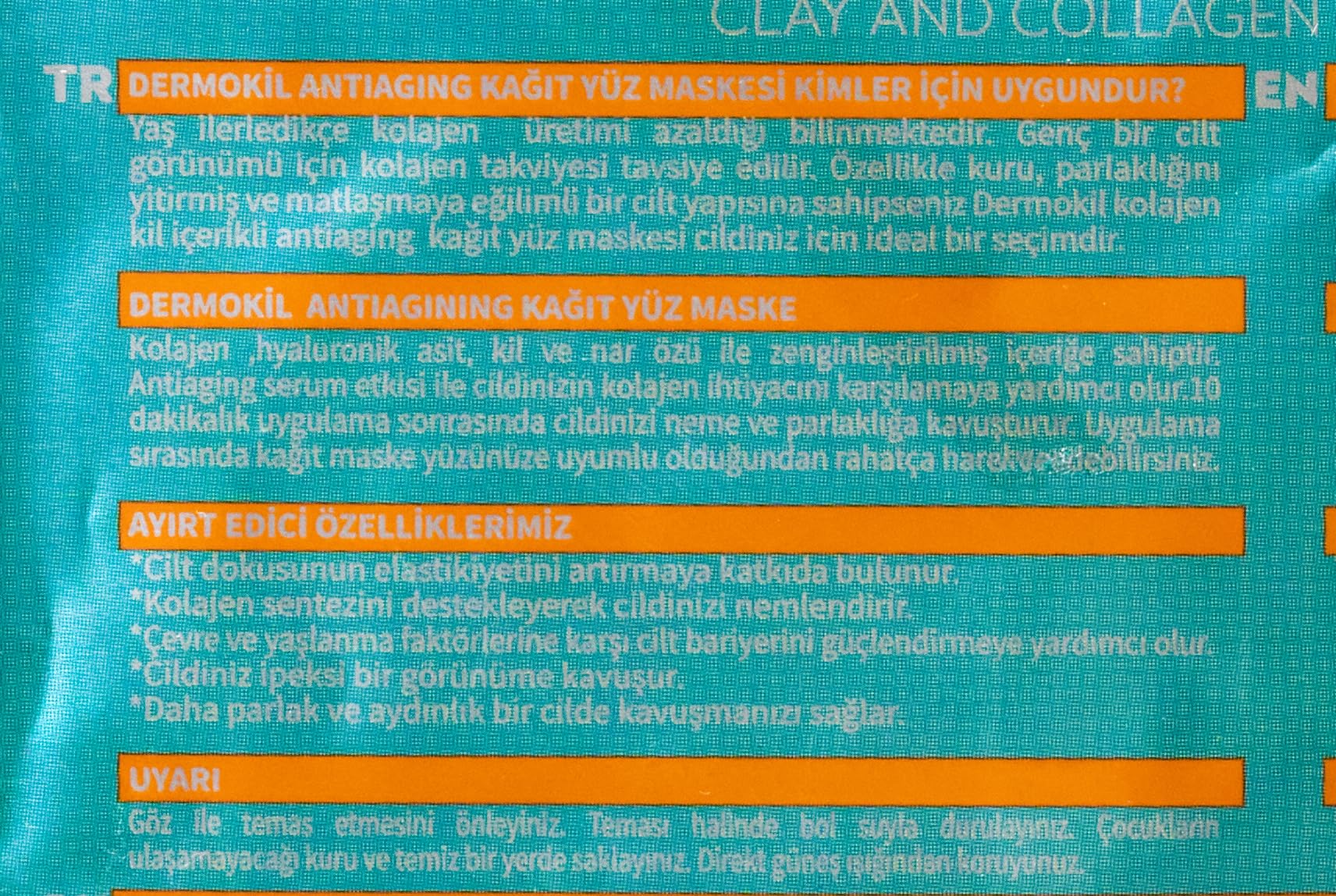 DERMOKİL Kolajen Serum Kağıt Maske 23 gr 2li paket