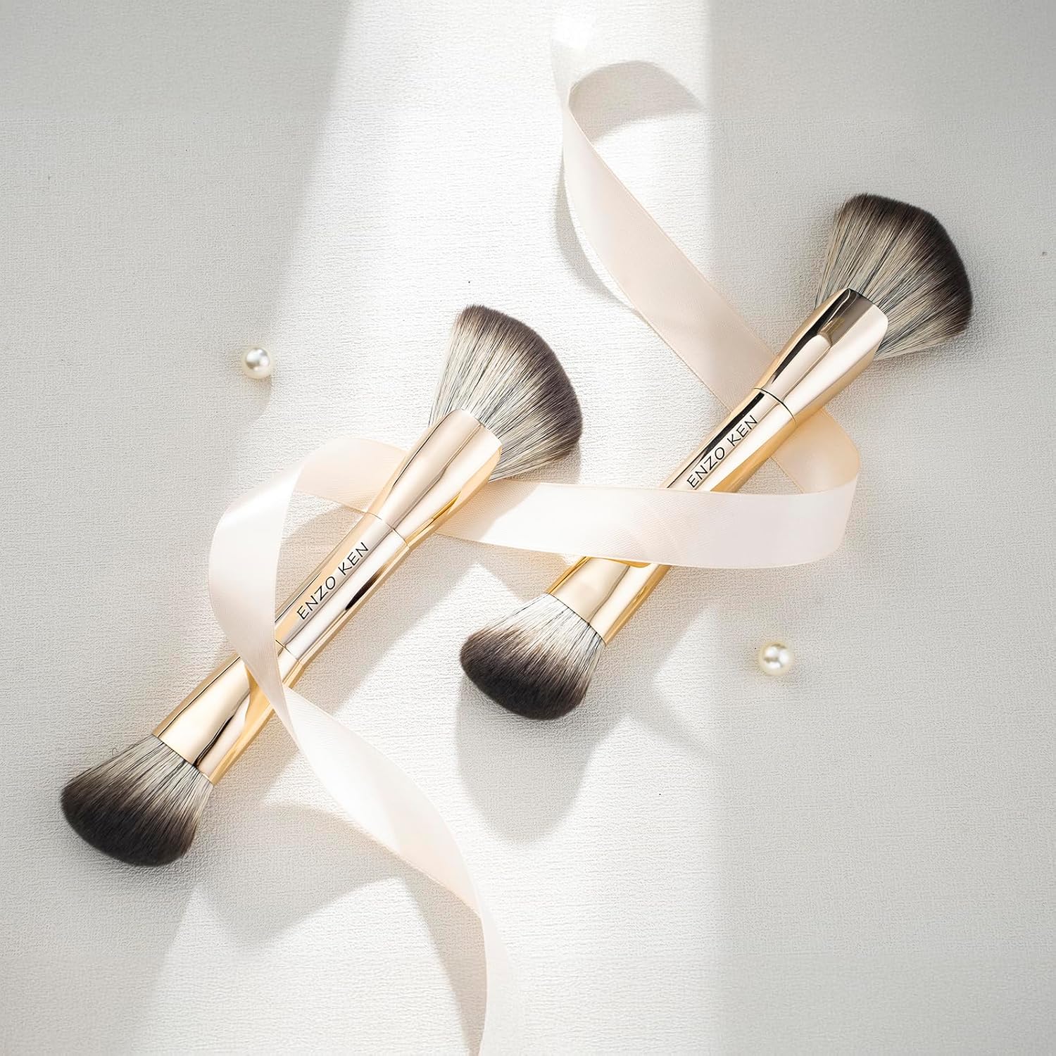 Double Ended Angled Sculpting Makeup Brush, Double Sided Makeup Brush for Highlighting, Highlighter Brushes, Face Sculpt Contour Brush Gold, Sculpting Brush for Cheeks, Nose - 124A - Image 8