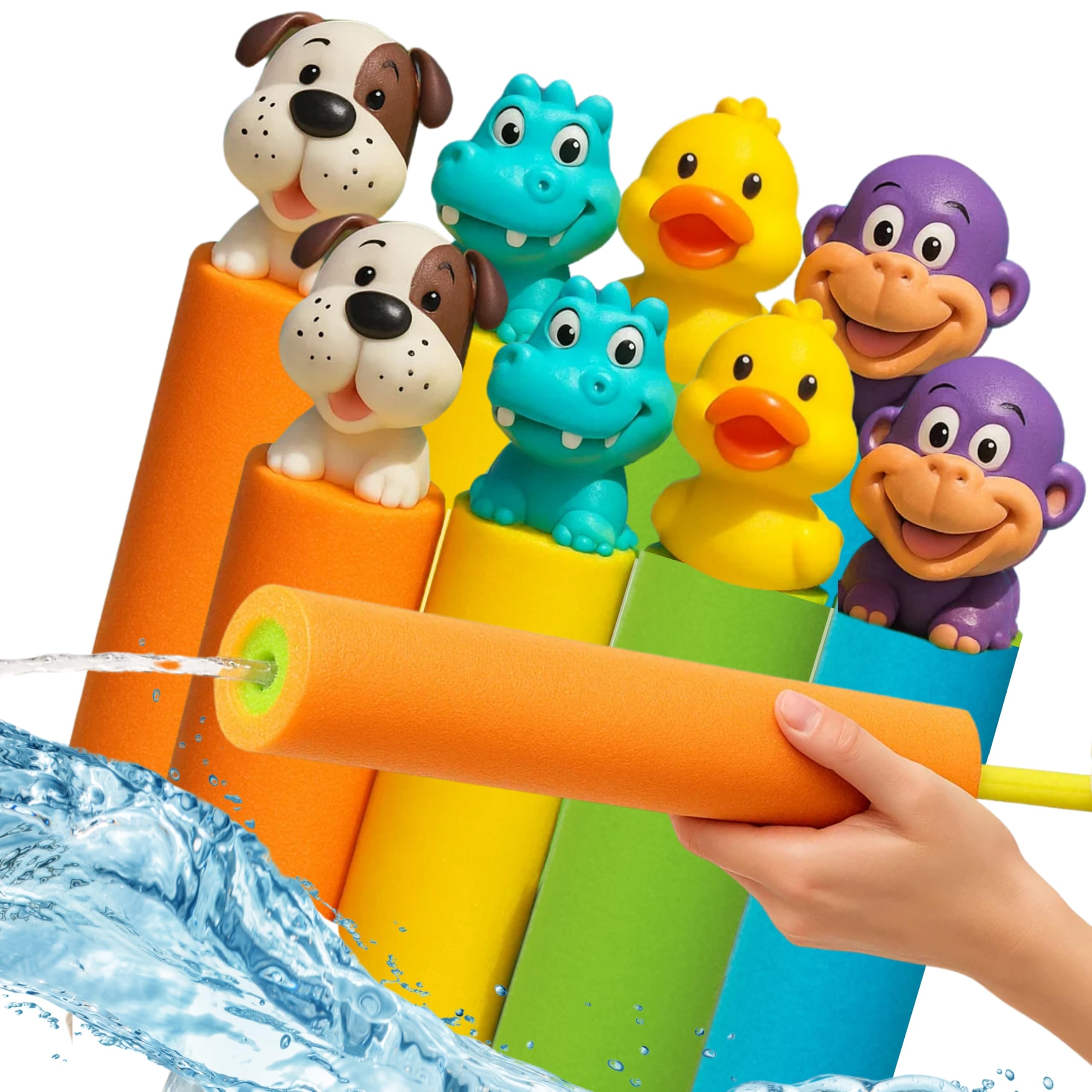 Water Squirter for Kids, Water Guns for Kids, Pool Squirt Water Blaster, 4 Pack 8 Pack Beach Essentials, Pool Deals, Beach Toys Ages 4-8, Summer