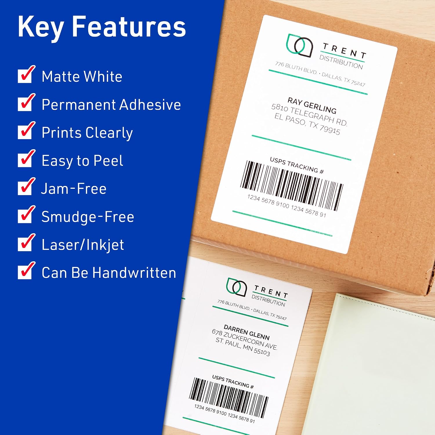 Avery Half Sheet Shipping Labels, 5.5" x 8.5", White, 500 Blank Mailing Labels, Laser/Inkjet Printable, Great for Packages, Product Merchandising, Organization, and More, 1000 Total (2 Packs of 95930)