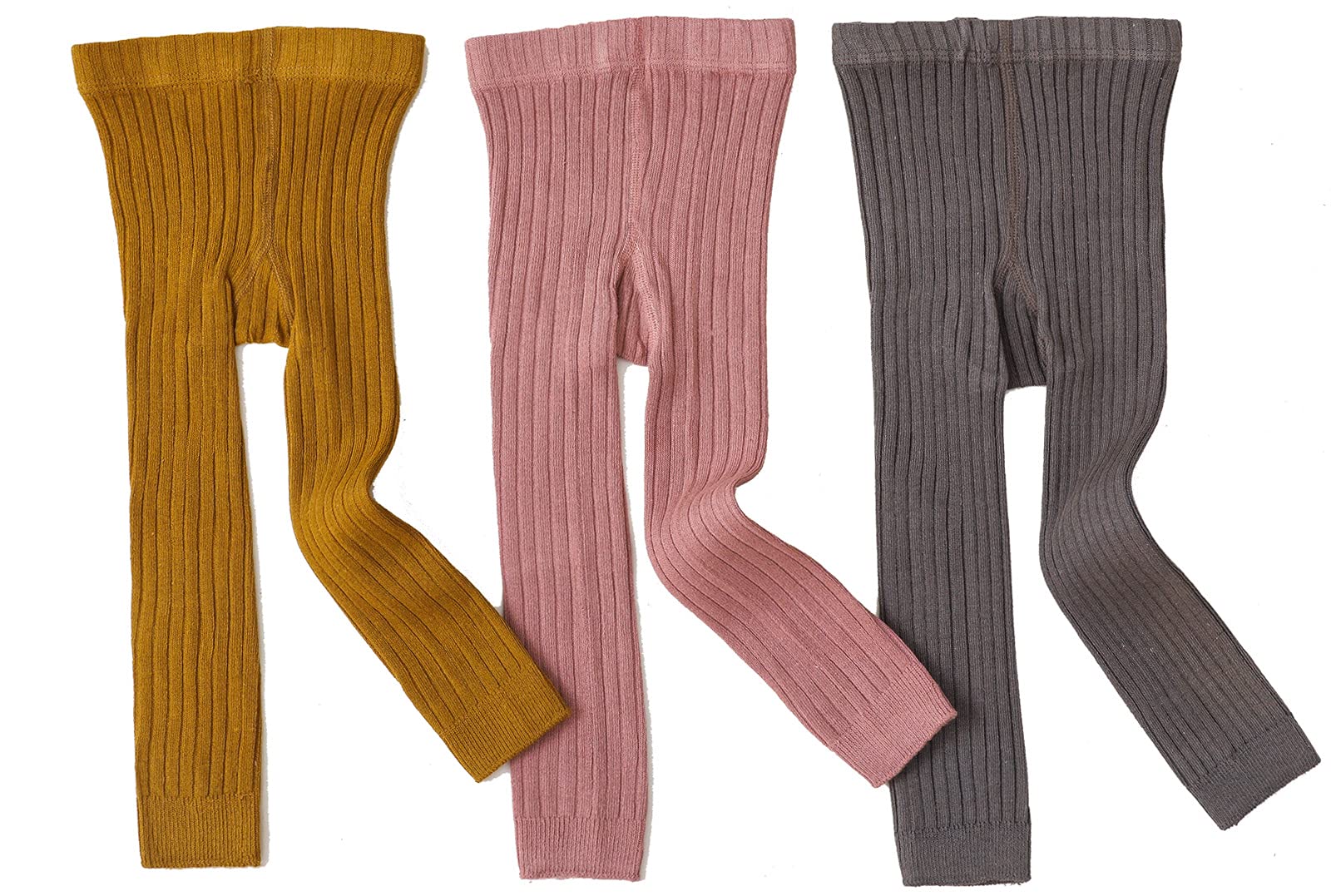 Goodplayer 3 Pack Girls Toddler Baby Basic Ribbed Sweater and Leggings Footless Tights Kids Little Girls Dress Bottom Top Pants