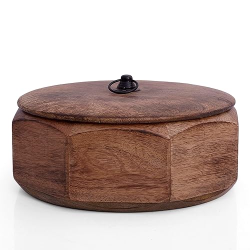 Handcrafted Wooden Mexican Tortilla Warmer Basket Indian Chapati Roti Bread