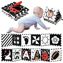 URMYWO Black and White Baby Toys, Tummy Time High Contrast Newborn Toys 0-3 Months, Soft Baby Book, Visual Stimulation Montessori Sensory Infant Toys 0-6-12 Months, Shower Gift for Boys Girls