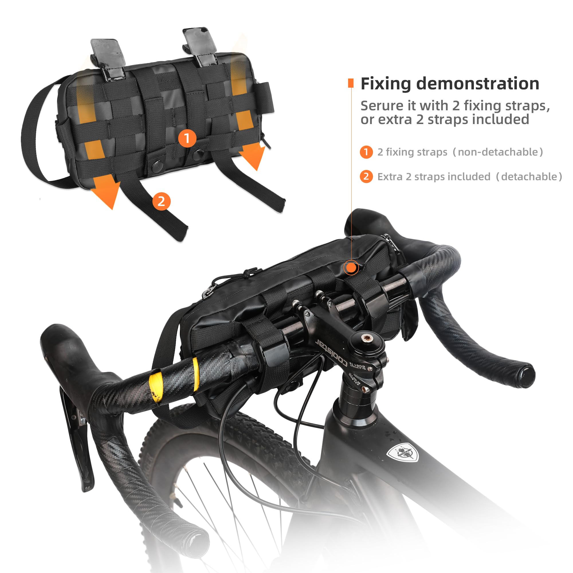 Rhinowalk - Borsa anteriore per bicicletta, con tracolla, per bici da corsa, mountain bike, viaggi