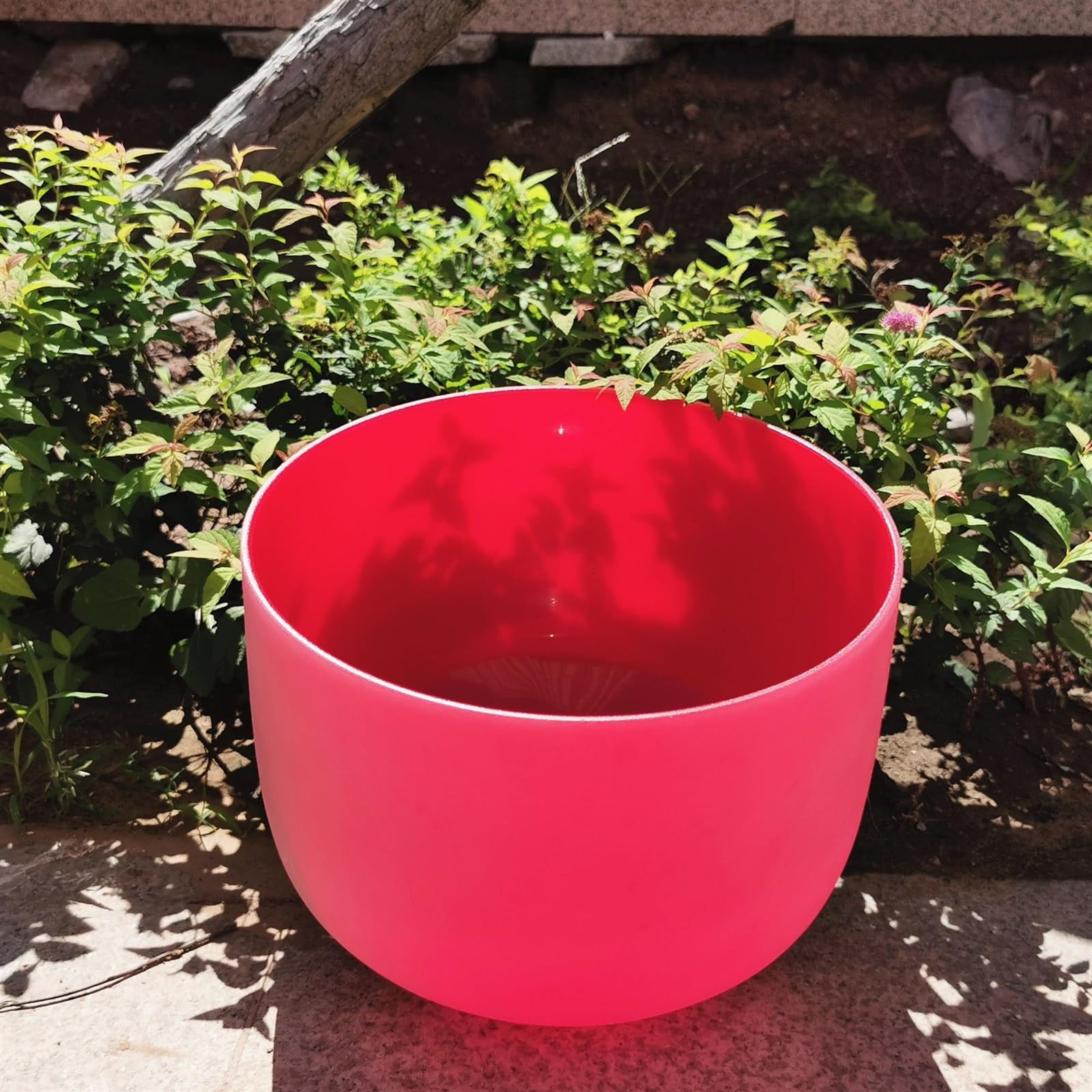 Cuenco Tibetano De Cristal Cuenco cantor de cristal cuarzo esmerilado, nota C #, color rojo, 8 ", 432HZ, for terapia sonido, baño Yoga(440HZ)
