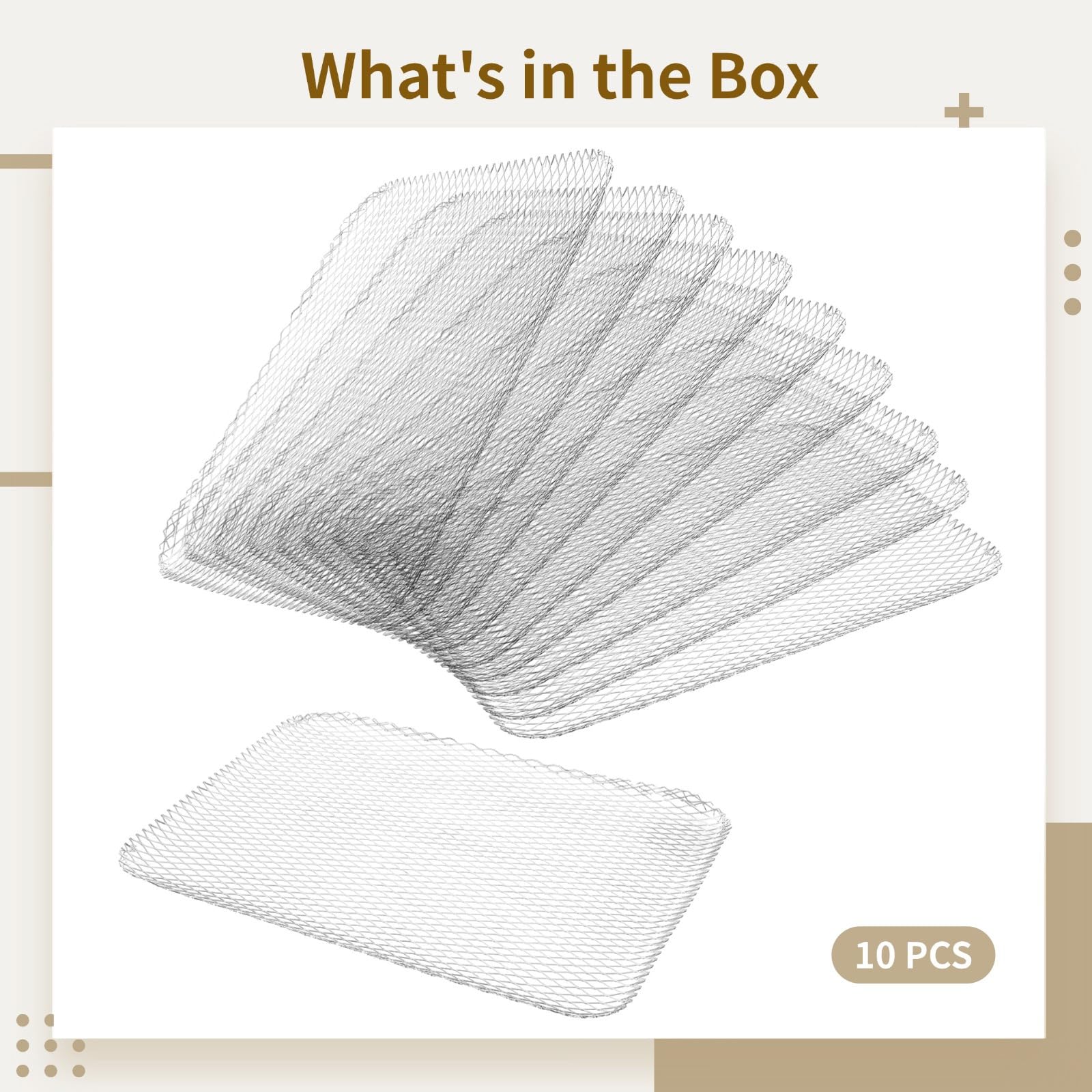 10 cubiertas de aluminio para parrilla de barbacoa, forros de malla antiadherente, 15.4 x 12.2 pulgadas, ideal para asar verduras, pescado y carne, accesorios desechables para barbacoa para cocinar al