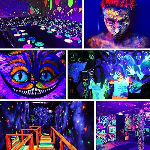 Miniatura 6 de Luz LED negra UV de 150 W, luz negra LED con enchufe (cable de alimentación de 10 pies), reflector ultravioleta con cinta brillante, iluminación de