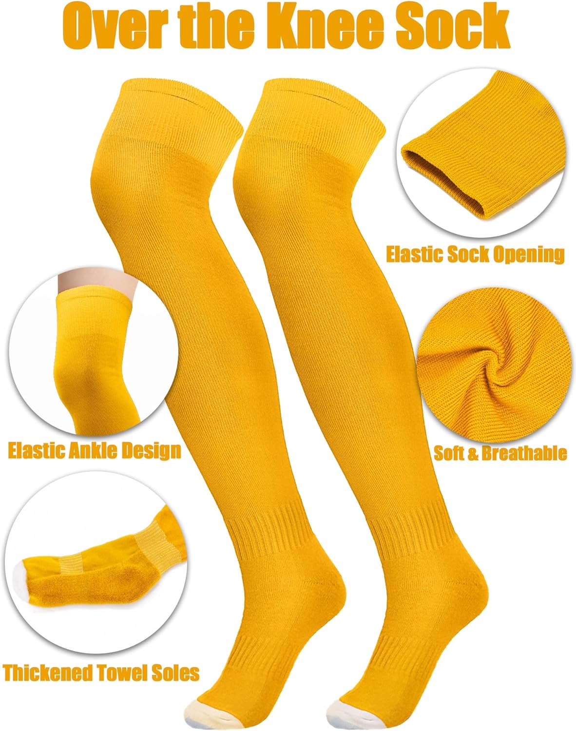 3 Pcs Baseball Belt and Socks Combo Youth Over Knee Sock Men's Baseball Belts Stockings Softball Belt - Image 3