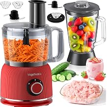 1500 W Food Processor and Mixer Combination 2.5 L Chopper for Meat Vegetables and Dough 2 L Stand Mixer with Glass Container 2 Speed Levels and Pulse Function for Smoothies Juice etc.