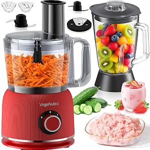 Food Processor and Blender Combo 88 oz Food Chopper for Meat Vegetable and Dough 70 oz 700W Glass
